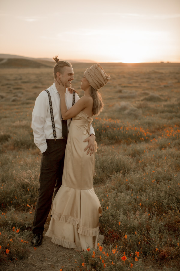 couples session, elopement, poppy fields, young love