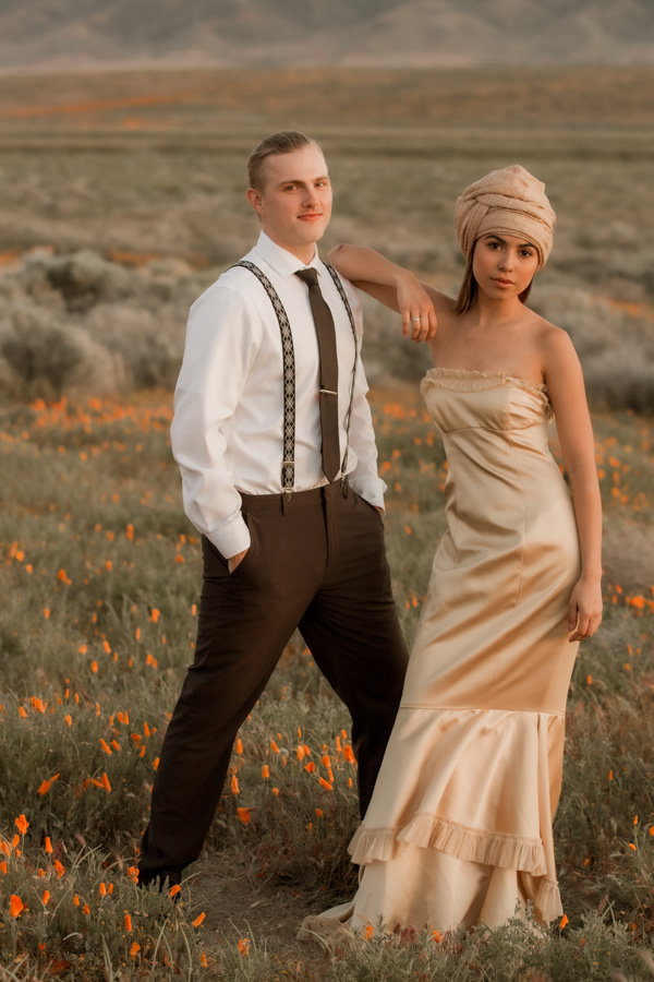couples, elopement, poppy fields, young love, boy and girl